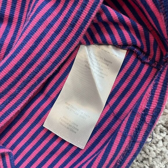 Motherhood Maternity Striped Tank Top Dress Womens Small Pink Magenta Navy - Picture 9 of 9